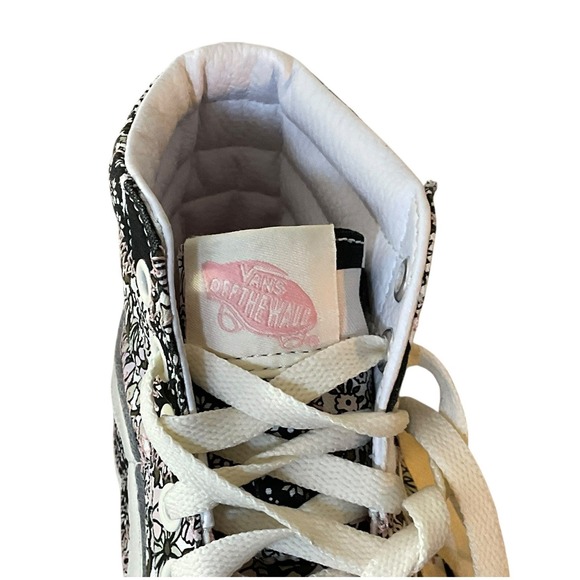Vans Sk8 Hi Patchwork Floral Black White High Top Sneakers Women US 8 - Picture 11 of 12